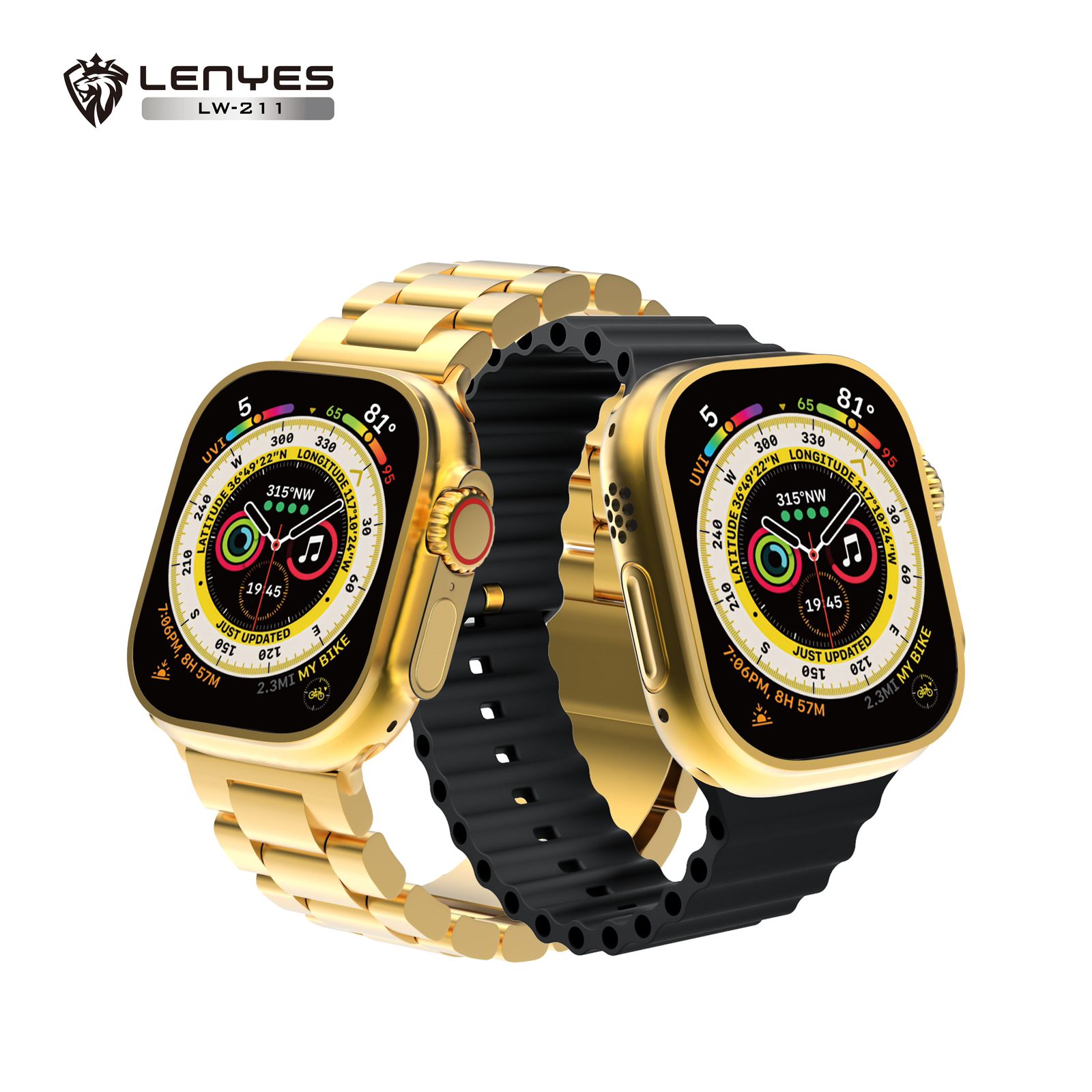LENYES LW-211 Smart Watch 3 in 1 Ceramic Wireless Charging